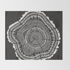 Growth Rings - 65 Years - Black Throw Blanket Gallery Image 2