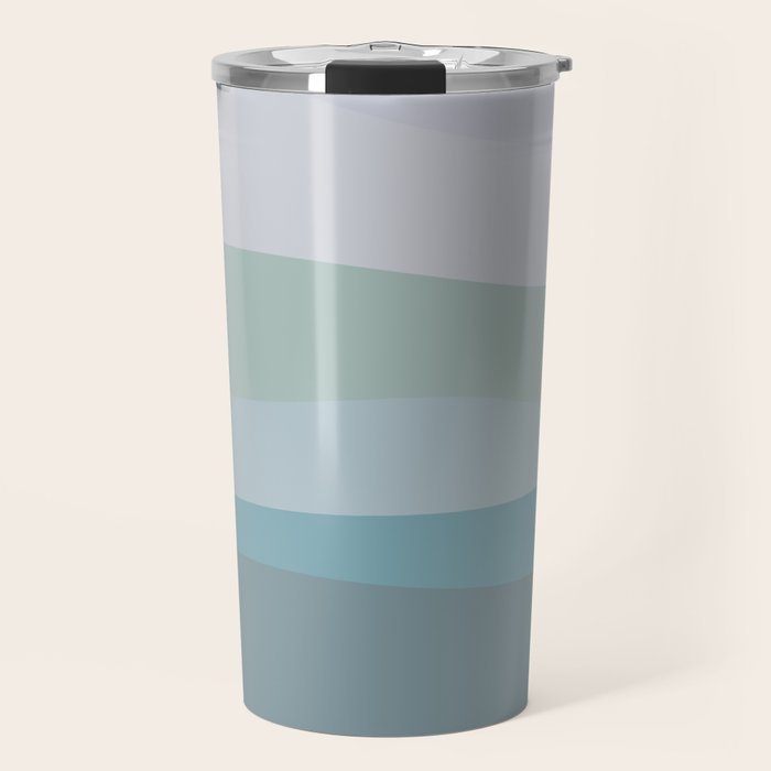 Calming Ocean Waves in Soft Dusty Pastels Travel Mug Gallery Image 1