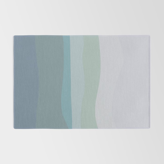 Calming Ocean Waves in Soft Dusty Pastels Rug Gallery Image 2