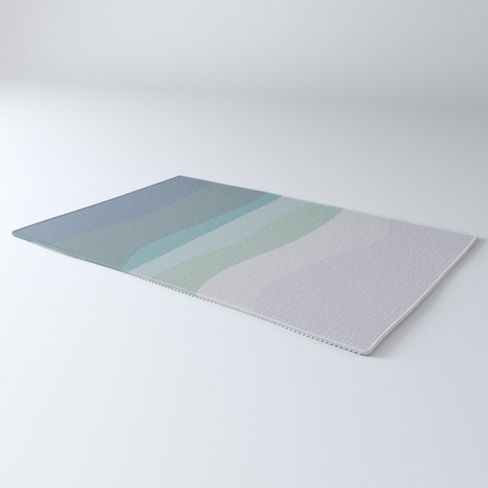 Calming Ocean Waves in Soft Dusty Pastels Rug Gallery Image 3