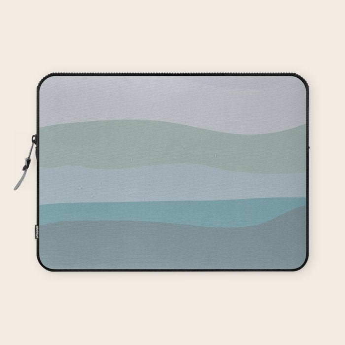 Calming Ocean Waves in Soft Dusty Pastels Laptop Sleeve Gallery Image 1