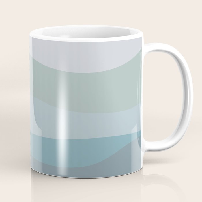 Calming Ocean Waves in Soft Dusty Pastels Coffee Mug Gallery Image 1