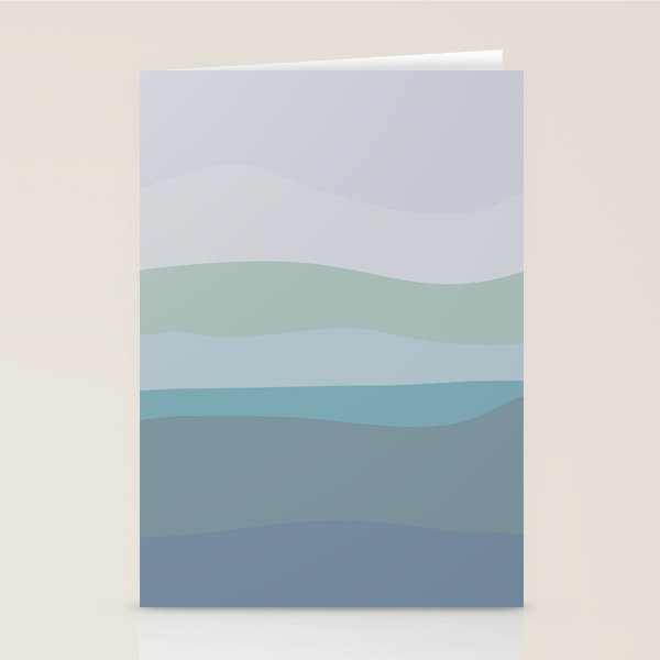 Calming Ocean Waves in Soft Dusty Pastels Stationery Card Gallery Image 1