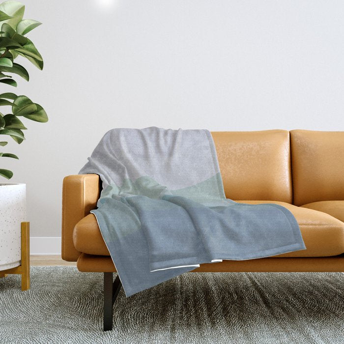 Calming Ocean Waves in Soft Dusty Pastels Throw Blanket Gallery Image 1