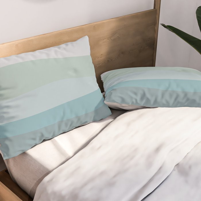 Calming Ocean Waves in Soft Dusty Pastels Pillow Sham Gallery Image 2