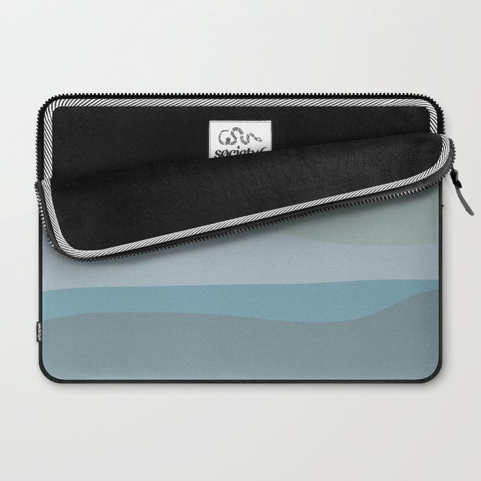 Calming Ocean Waves in Soft Dusty Pastels Laptop Sleeve Gallery Image 2