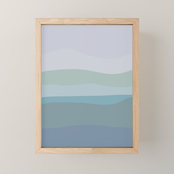Calming Ocean Waves in Soft Dusty Pastels Mini Art Print Gallery Image 1