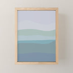 Calming Ocean Waves in Soft Dusty Pastels Mini Art Print Gallery Image 1