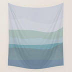 Calming Ocean Waves in Soft Dusty Pastels Wall Tapestry Gallery Image 4