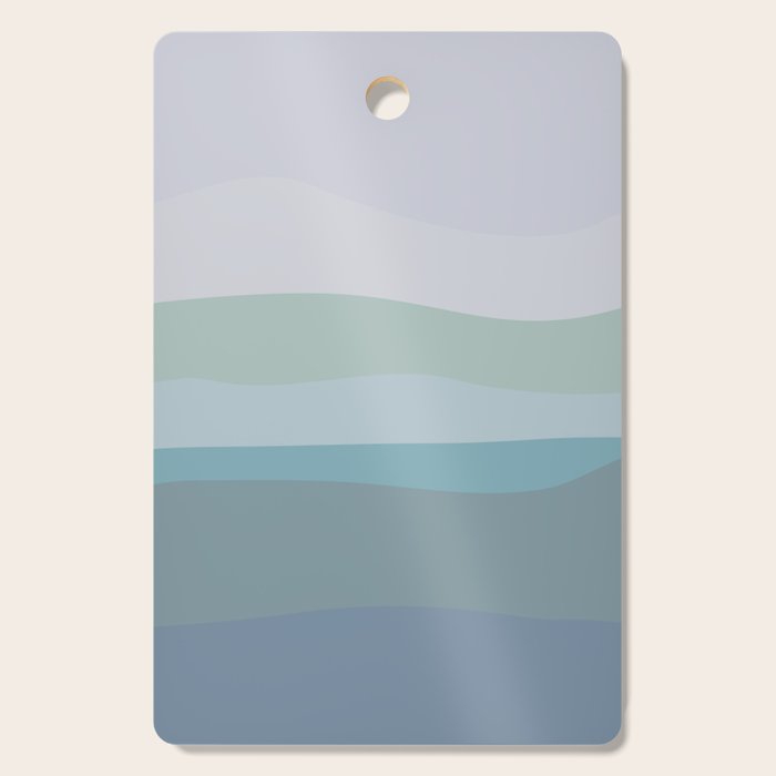 Calming Ocean Waves in Soft Dusty Pastels Cutting Board Gallery Image 1