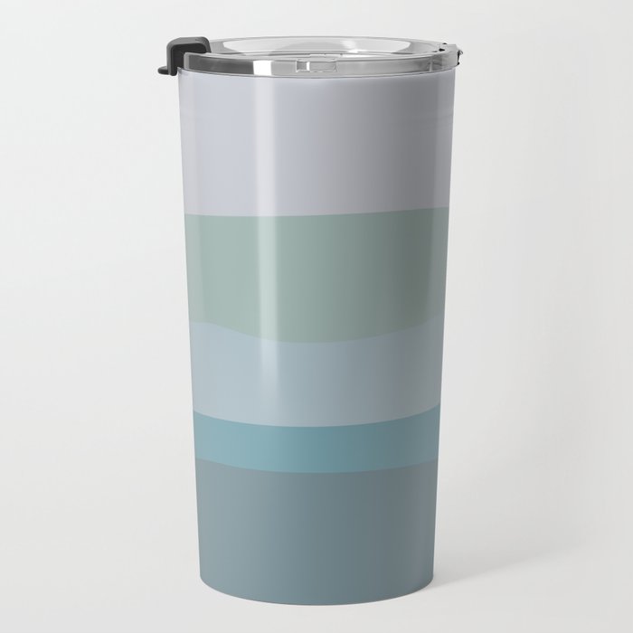 Calming Ocean Waves in Soft Dusty Pastels Travel Mug Gallery Image 3