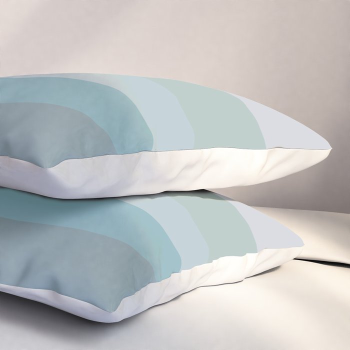 Calming Ocean Waves in Soft Dusty Pastels Pillow Sham Gallery Image 3