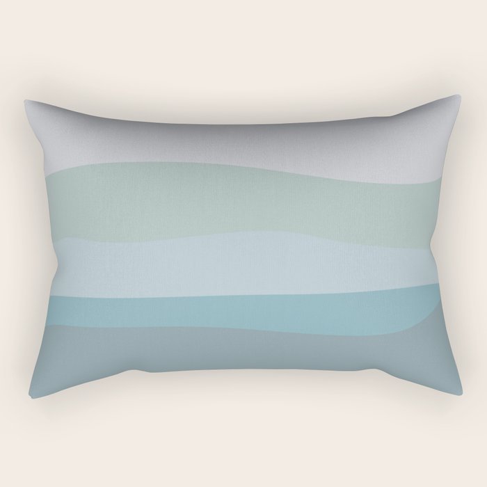 Calming Ocean Waves in Soft Dusty Pastels Rectangular Pillow Gallery Image 2
