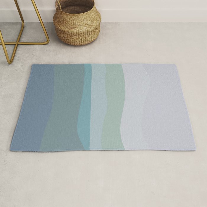 Calming Ocean Waves in Soft Dusty Pastels Rug Gallery Image 1