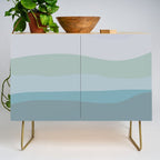 Calming Ocean Waves in Soft Dusty Pastels Credenza Gallery Image 1