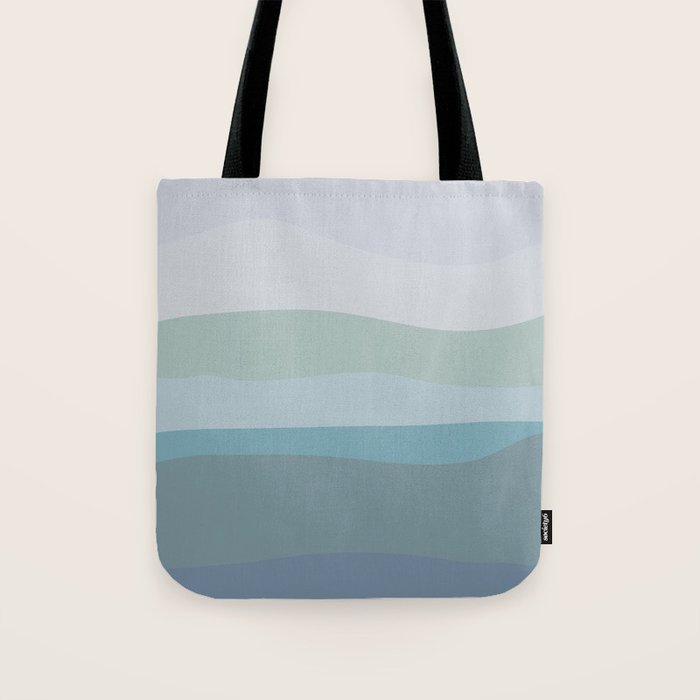 Calming Ocean Waves in Soft Dusty Pastels Tote Bag Gallery Image 1