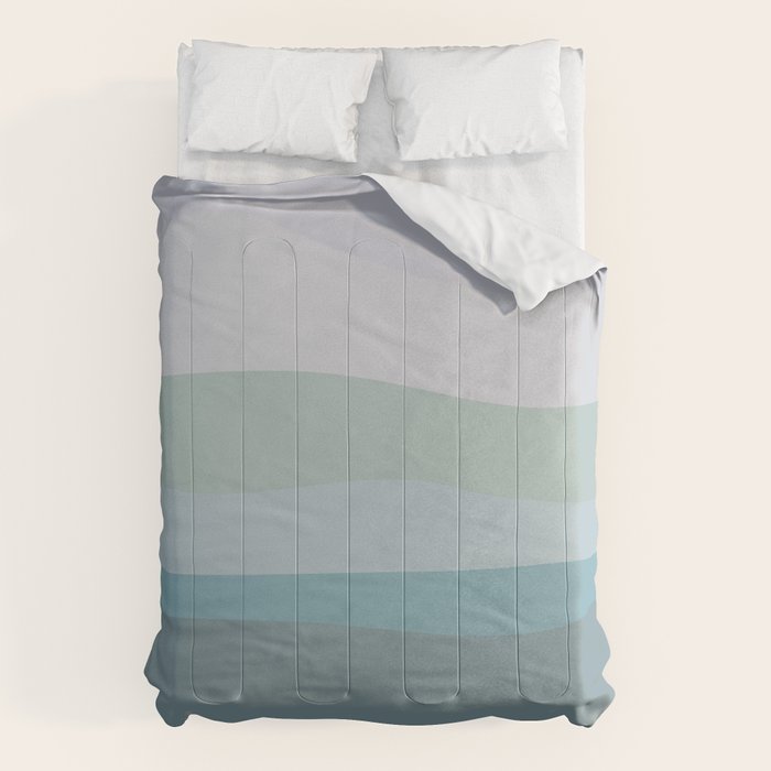 Calming Ocean Waves in Soft Dusty Pastels Comforter Gallery Image 6