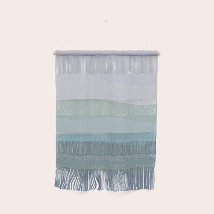 Calming Ocean Waves in Soft Dusty Pastels Wall Hanging Gallery Image 1