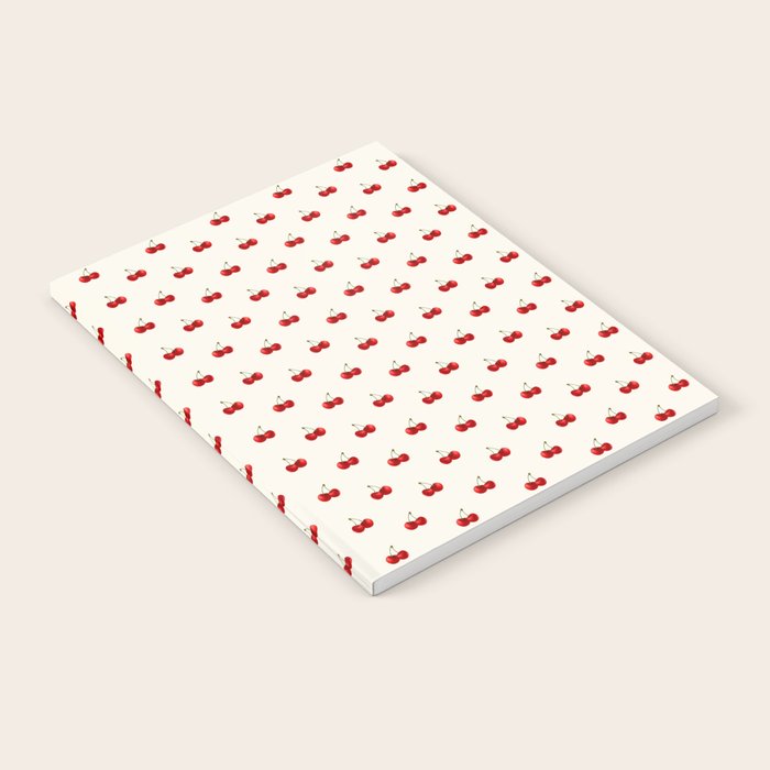 Y2K Cherries - Creme Pattern Miniature Notebook Gallery Image 1
