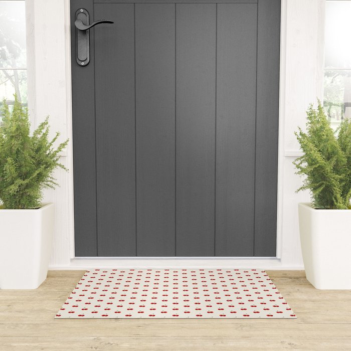Y2K Cherries - Creme Pattern Miniature Welcome Mat Gallery Image 3