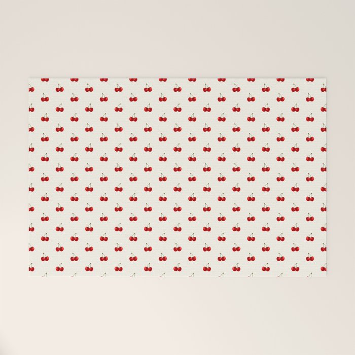 Y2K Cherries - Creme Pattern Miniature Welcome Mat Gallery Image 1