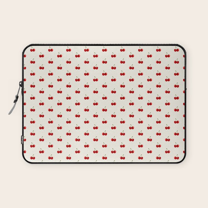 Y2K Cherries - Creme Pattern Miniature Laptop Sleeve Gallery Image 1