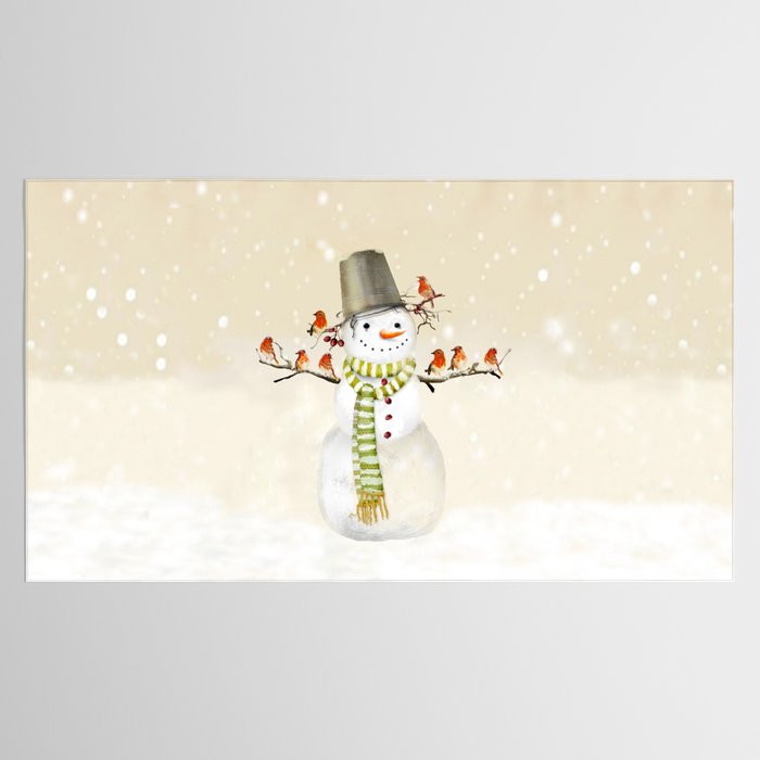 Snowman and Birds Tablecloth Gallery Image 2