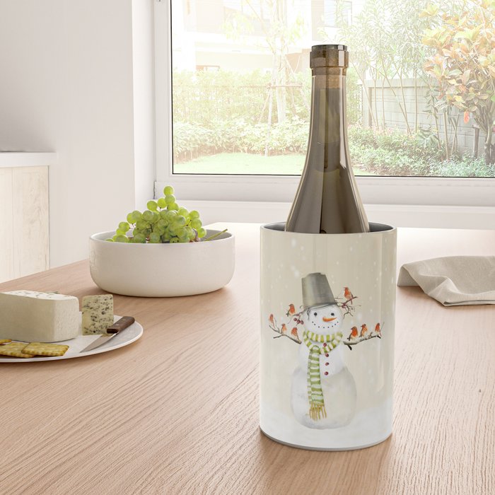 Snowman and Birds Wine Chiller Gallery Image 4