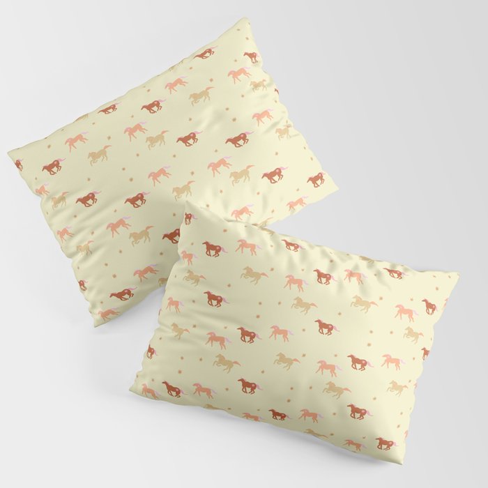 Herd of Wild West horses pattern Pillow Sham Gallery Image 1