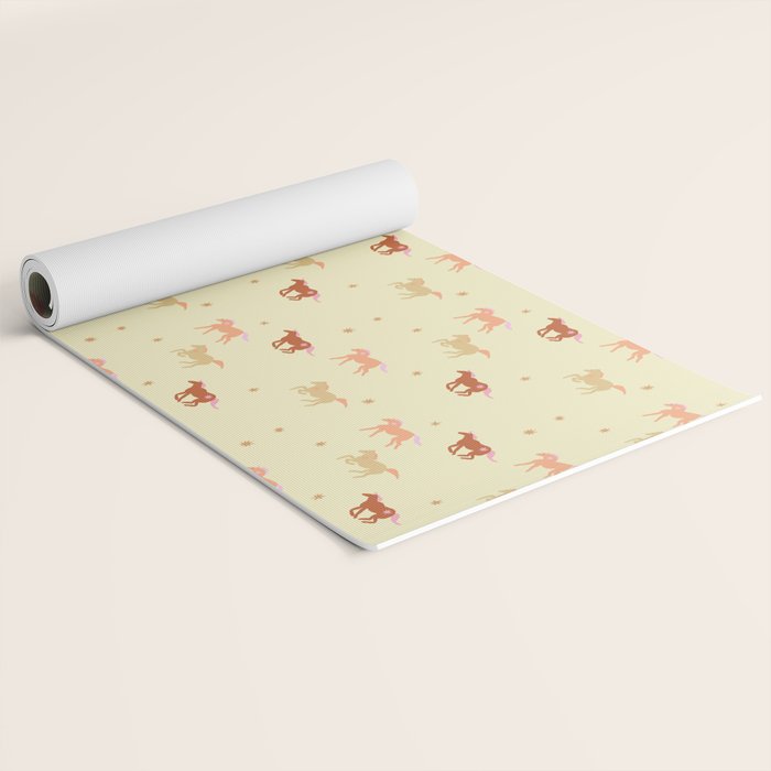 Herd of Wild West horses pattern Yoga Mat Gallery Image 2