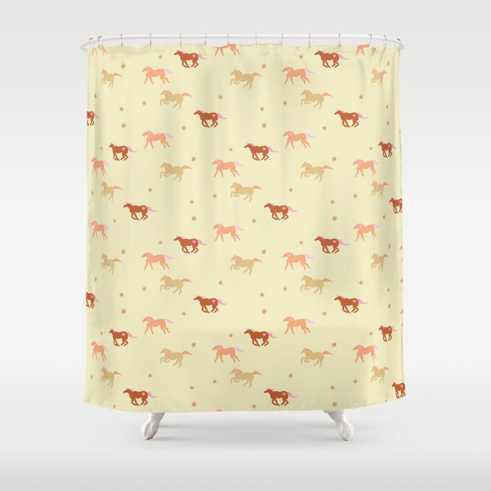 Herd of Wild West horses pattern Shower Curtain Gallery Image 1