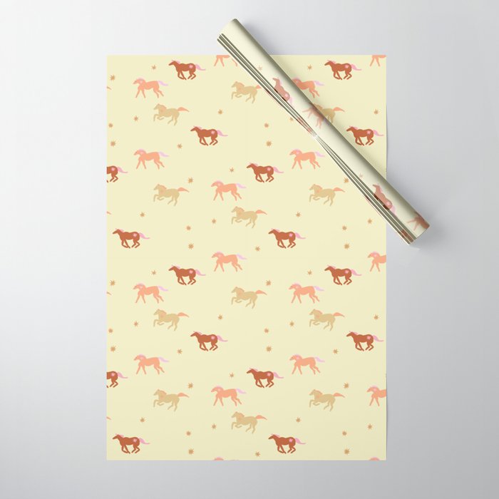 Herd of Wild West horses pattern Wrapping Paper Gallery Image 1