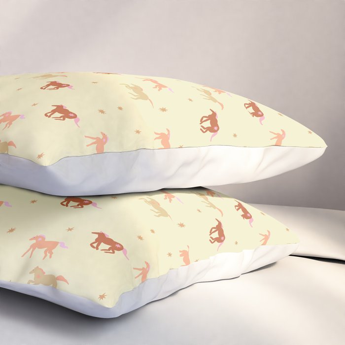 Herd of Wild West horses pattern Pillow Sham Gallery Image 3