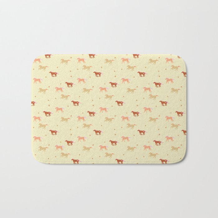 Herd of Wild West horses pattern Bath Mat Gallery Image 1