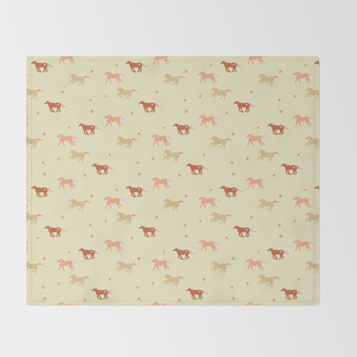 Herd of Wild West horses pattern Throw Blanket Gallery Image 2