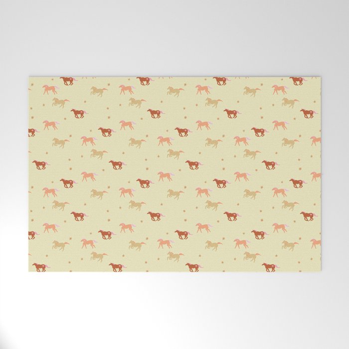 Herd of Wild West horses pattern Welcome Mat Gallery Image 1