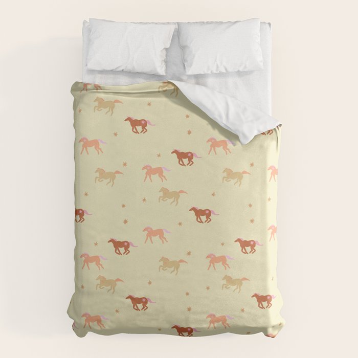 Herd of Wild West horses pattern Duvet Cover Gallery Image 1