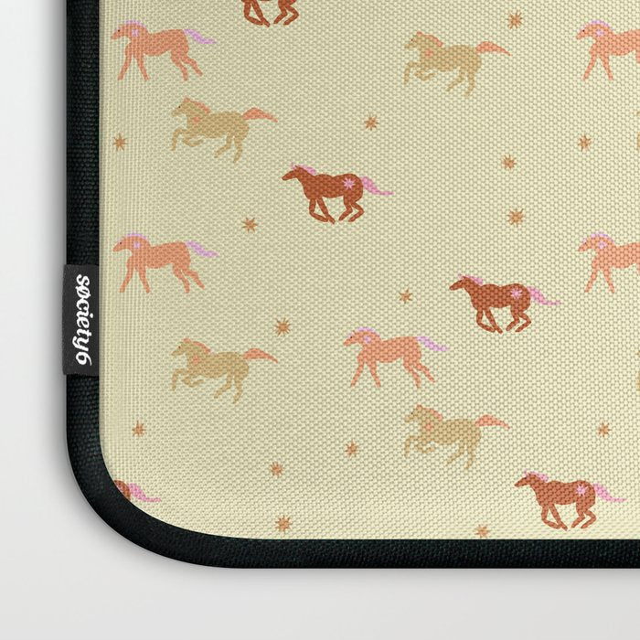 Herd of Wild West horses pattern Laptop Sleeve Gallery Image 3