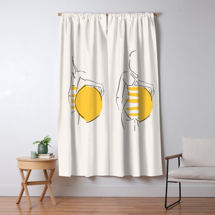 Summer ready - line drawing Window Curtain Gallery Image 5