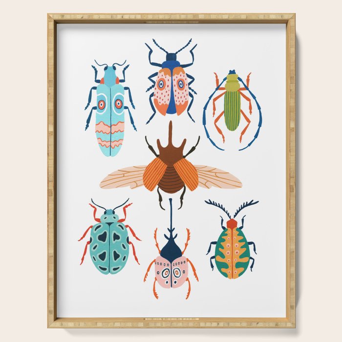 Patterned Beetles Serving Tray Gallery Image 1