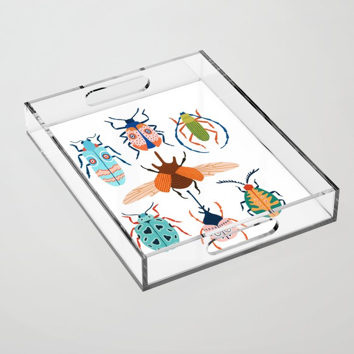 Patterned Beetles Acrylic Tray Gallery Image 1