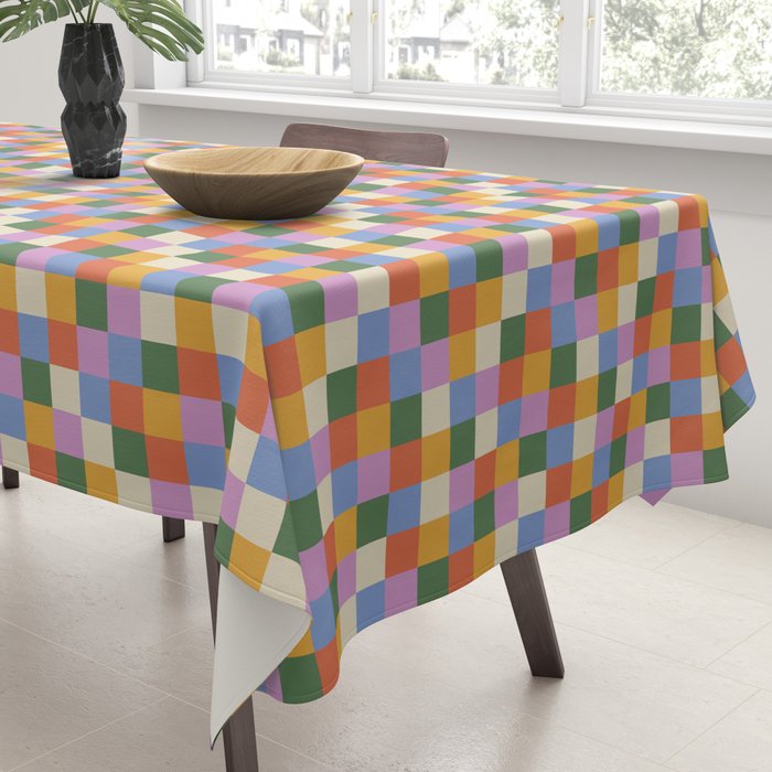 Bold Colorful Checks Pattern - Small XXXVII Tablecloth Gallery Image 3