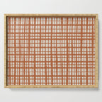 Retro Watercolor Plaid Painted Stripe Pattern in Clay and Putty Serving Tray Gallery Image 1