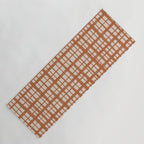 Retro Watercolor Plaid Painted Stripe Pattern in Clay and Putty Yoga Mat Gallery Image 1
