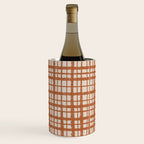 Retro Watercolor Plaid Painted Stripe Pattern in Clay and Putty Wine Chiller Gallery Image 1