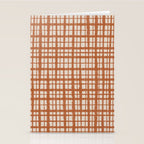 Retro Watercolor Plaid Painted Stripe Pattern in Clay and Putty Stationery Card Gallery Image 2