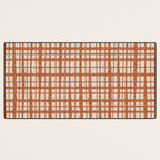 Retro Watercolor Plaid Painted Stripe Pattern in Clay and Putty Desk Mat Gallery Image 3