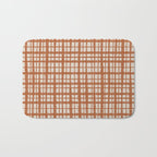 Retro Watercolor Plaid Painted Stripe Pattern in Clay and Putty Bath Mat Gallery Image 1