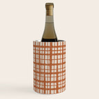 Retro Watercolor Plaid Painted Stripe Pattern in Clay and Putty Wine Chiller Gallery Image 2
