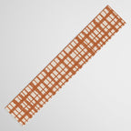 Retro Watercolor Plaid Painted Stripe Pattern in Clay and Putty Table Runner Gallery Image 3